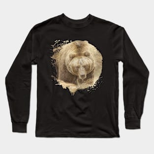 Brown Bear Grizzly Animal Wildlife Forest Jungle Nature Adventure Long Sleeve T-Shirt